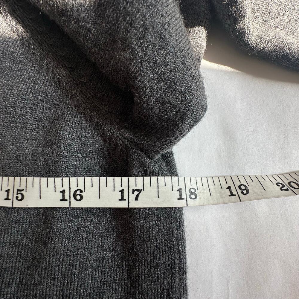 Talbots Merino Wool Turtleneck Sweater Dress Charcoal Gray S Luxury Minimalist - Picture 9 of 9